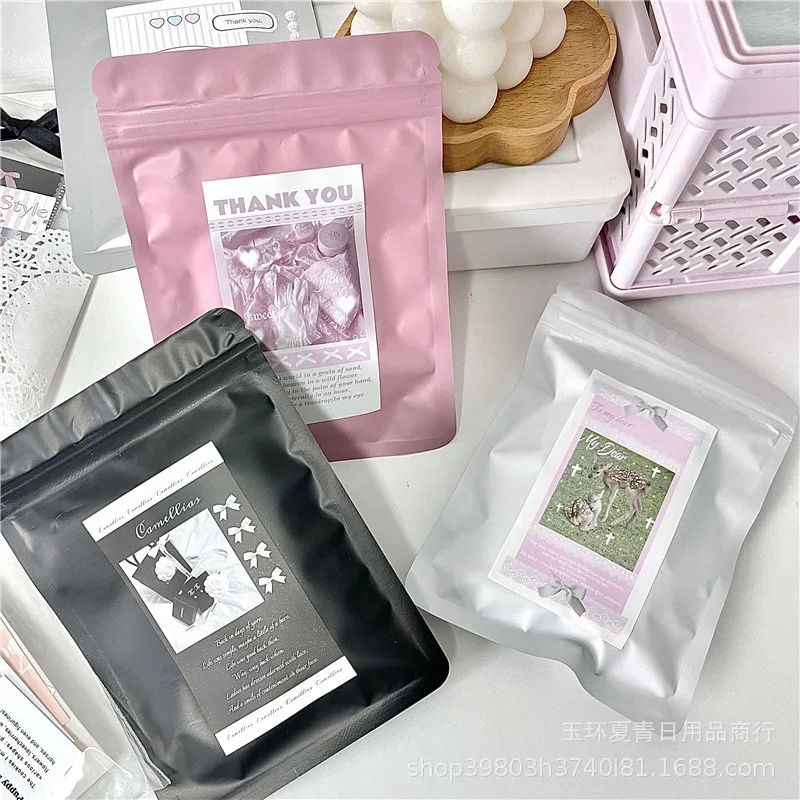 20 шт. милая корейская INS матовая сумка с застежкой-молнией Kpop 3-дюймовая фотокарта DIY упаковка деко сумка Kawaii простая упаковка для подарочных карт для девочек