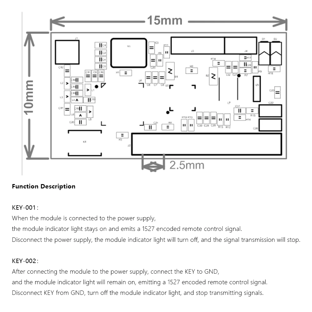 Módulo transmisor inalámbrico RF de 433Mhz Mini DC 12V 3V 5V 9V código de aprendizaje 433,92 MHz 1 salida CH para controles remotos codificación 1527