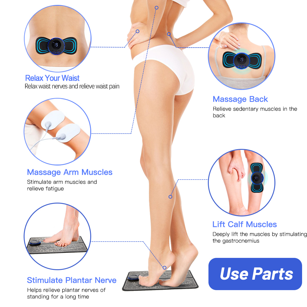 EMS pijat leher kaki, penghilang nyeri sendi kaki elektrik