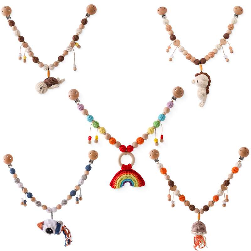 JOBaby-Jouets de dentition en silicone pour bébé, clip de poussette, dessin animé, fusée, tortue, sucette pour enfants, perles, fournitures pour bébé, nouveau