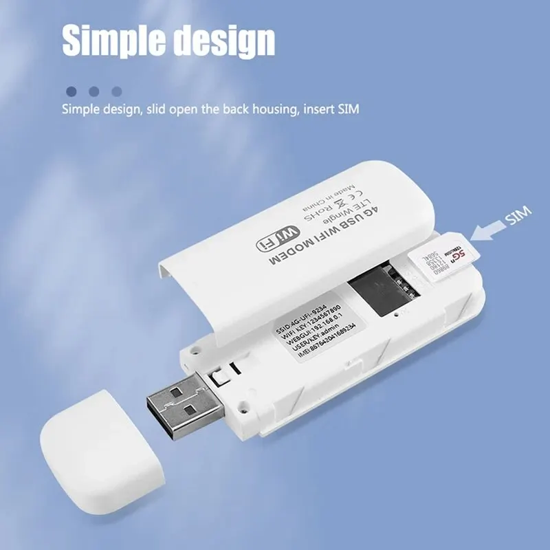 TIANJIE 150Mbps 4G WIFI Router USB Wireless Modem CAT4 Qualcomm Chipset Dongle Car Adapter With Sim Card Slot for IP Camera