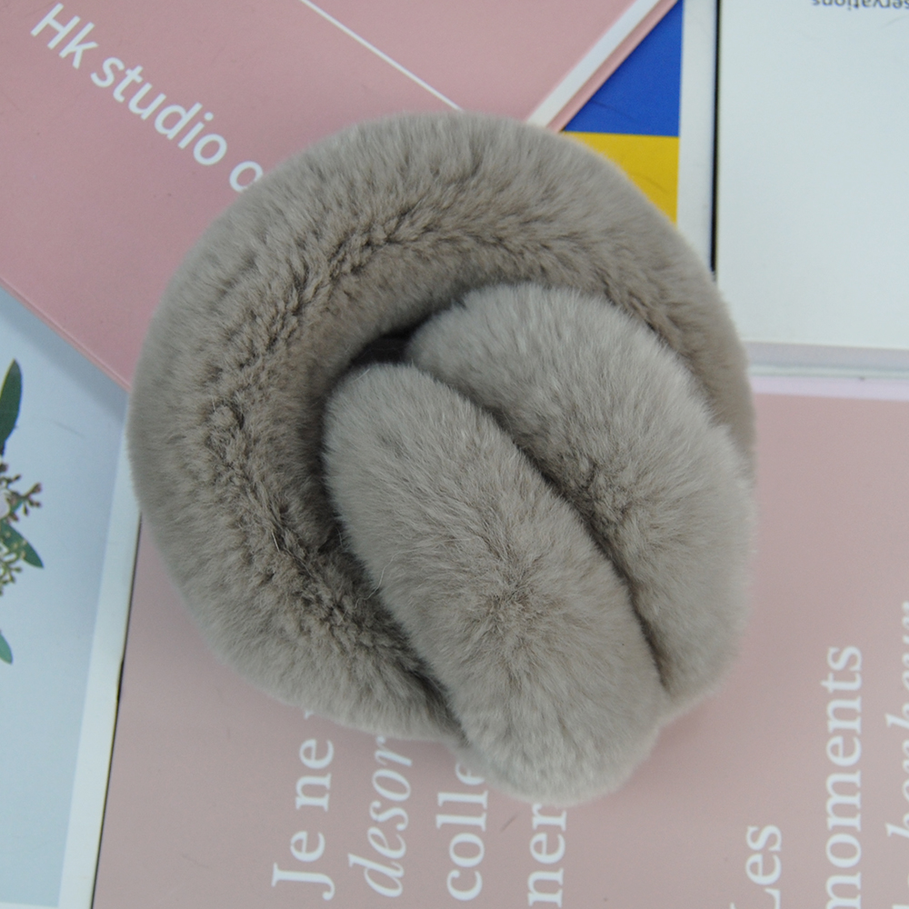 Real Rex กระต่ายขนสัตว์ Earmuffs ผู้หญิงกระต่ายขนสัตว์ Earmuff คริสต์มาสของขวัญ Plush FUR Earflap ฤดูหนาว WARM Earmuffs Unisex