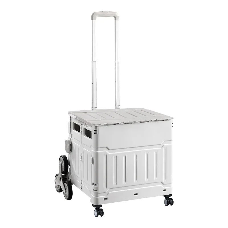 Carrito de compras de 80L, cesta plegable para supermercado, caja de escalada móvil, bolsa de viaje para mercado de 8 ruedas