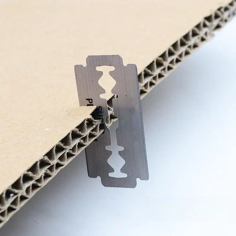 100PCS วัสดุสแตนเลสทนทานตัดผมโกนใบมีด Double EDGE มีดโกน Extra ใบมีดสแตนเลส