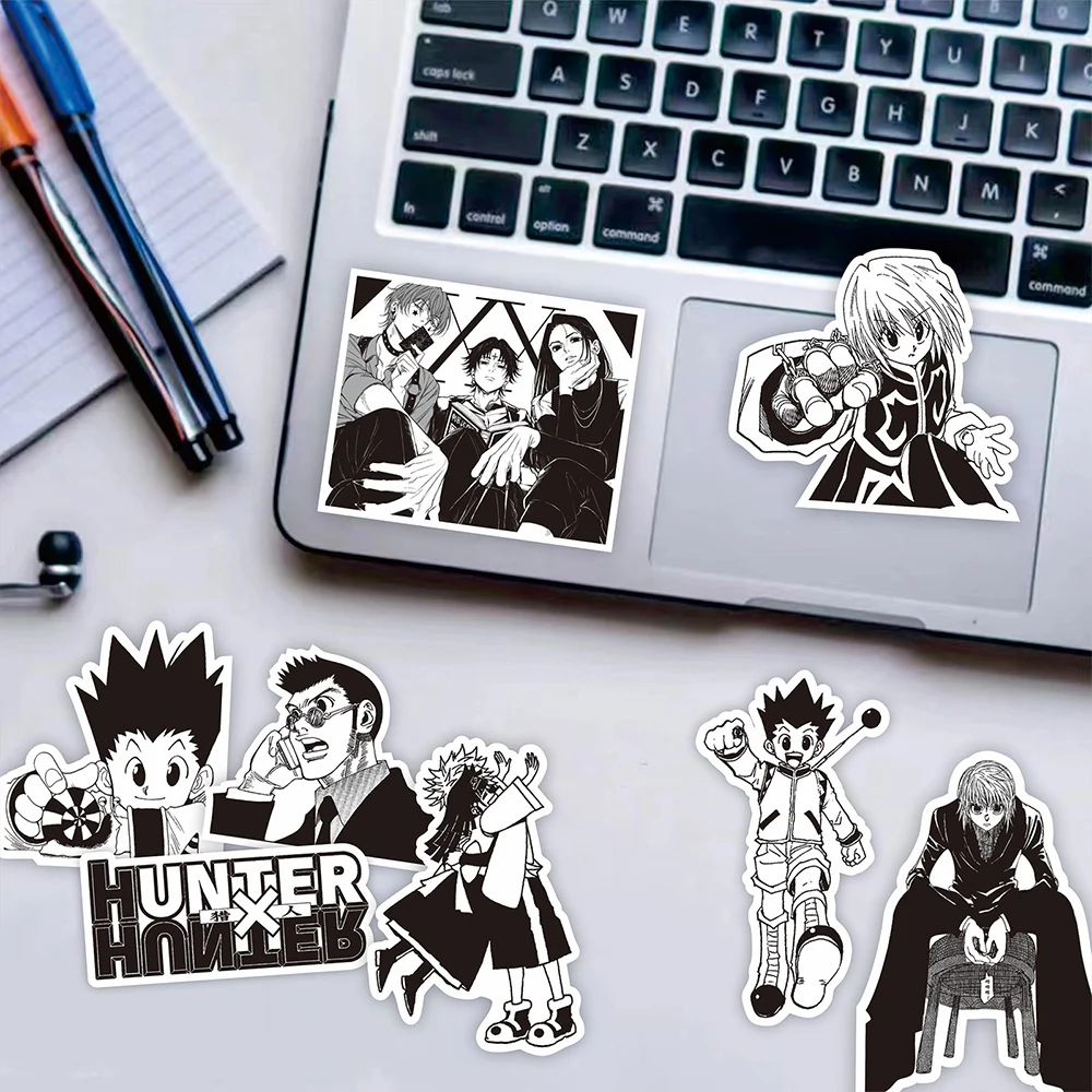 10/30/70pcs 일본 애니메이션 HUNTER×HUNTER 스티커 클래식 쿨 데칼 장식 노트북 전화 수하물 블랙 화이트 만화 스티커