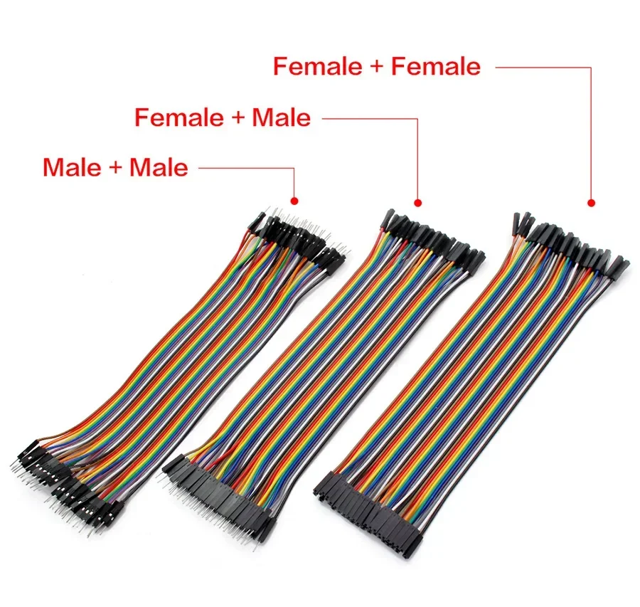 40PCS 10 ซม.15 ซม.20 ซม.DuPont Line 40Pin หญิงหญิง,ชายชาย, ชายหญิงสาย DIY Breadboard ชุด