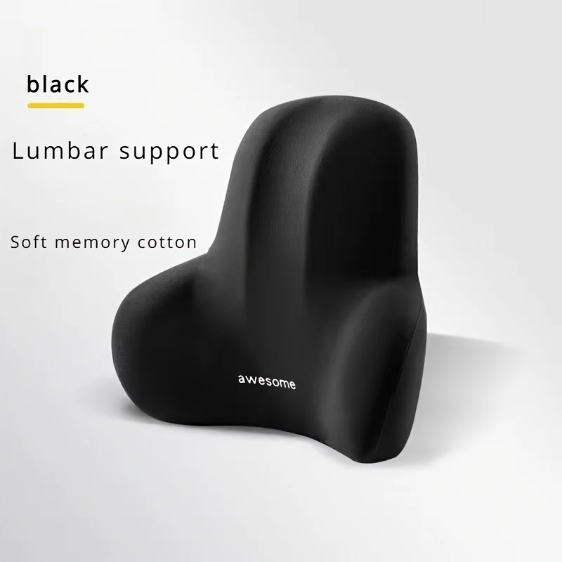 Set di cuscini per sedili in memory foam da 1 pezzo - Cuscino lombare e sedile 2 in 1 per ufficio/auto, grigio e nero, regalo di festa per alleviare il mal di schiena
