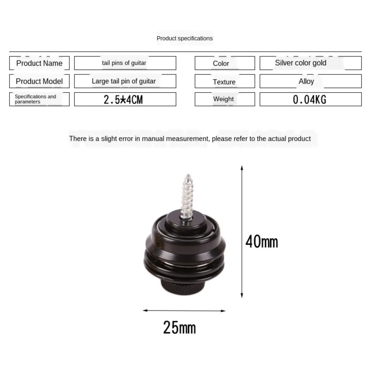 Miwayer Blocco tracolla per chitarra 1 pezzo Straplock di sicurezza con pulsante in metallo resistente per chitarra acustica elettrica basso Ukulele