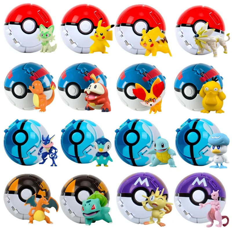 Figura de Pokémon de Pokeball, figura de elfo, dibujos animados de Pikachu, Charizard, monstruo de bolsillo, mascota, Anime, modelo de acción, juguete, regalos para niños