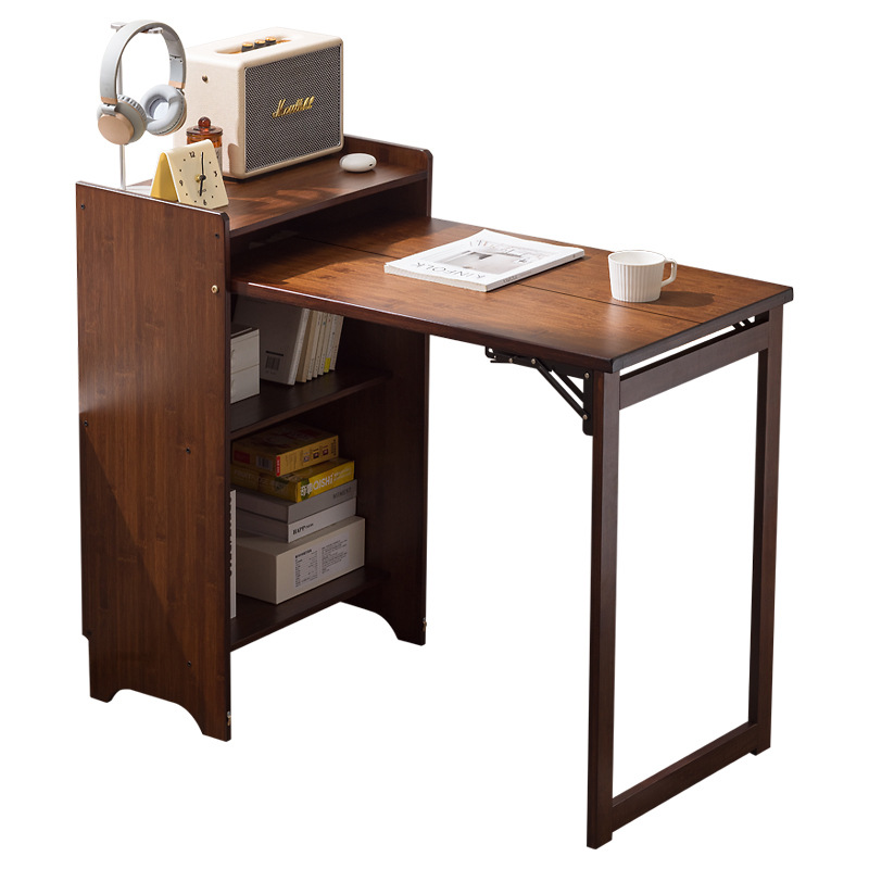 Solid wood folding desk student household computer desk bedroom small apartment bedside study small table simple desk