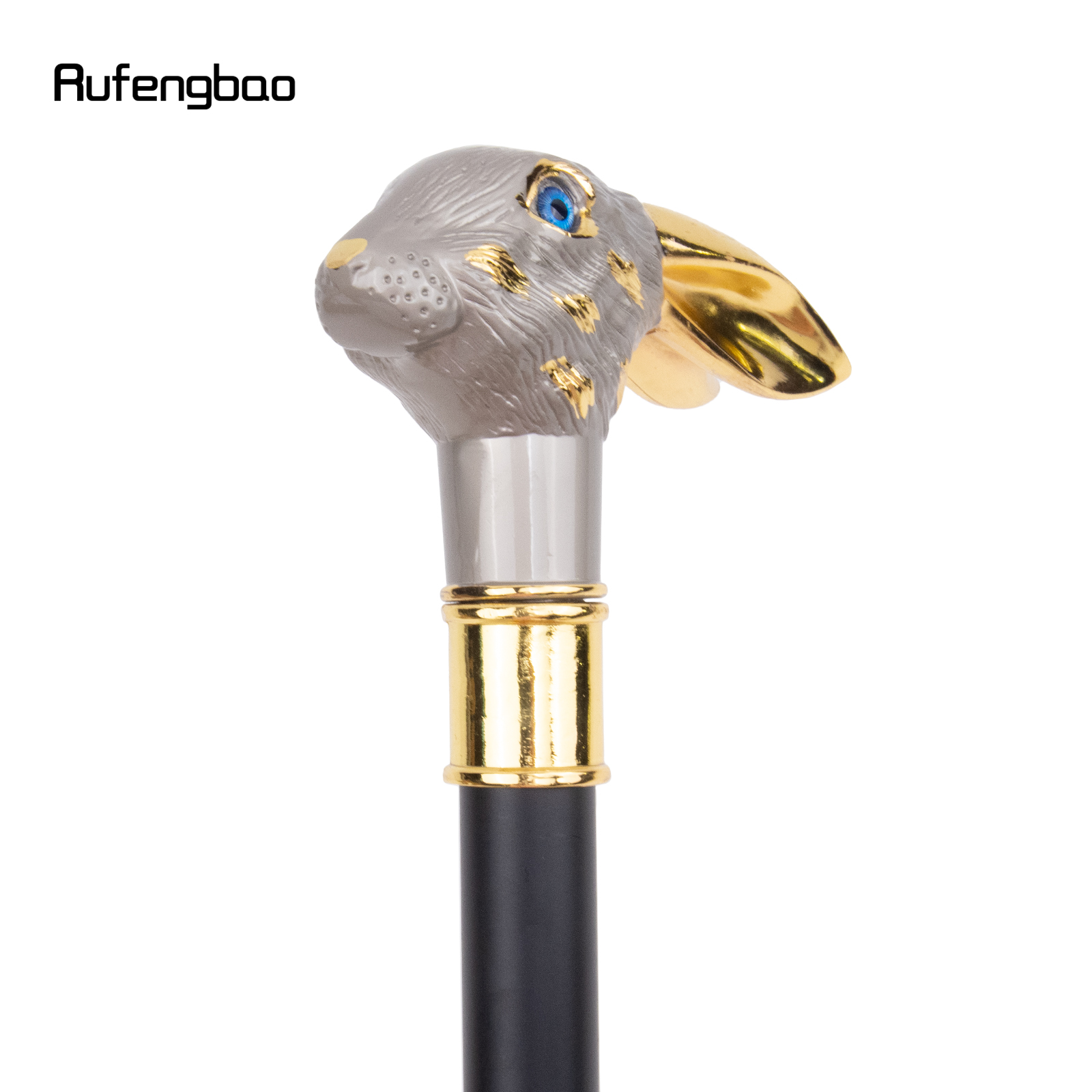 Prata dourado coelho longo orelha cavalheiro bengala moda bengala cavalheiro crosier botão bengala 93cm