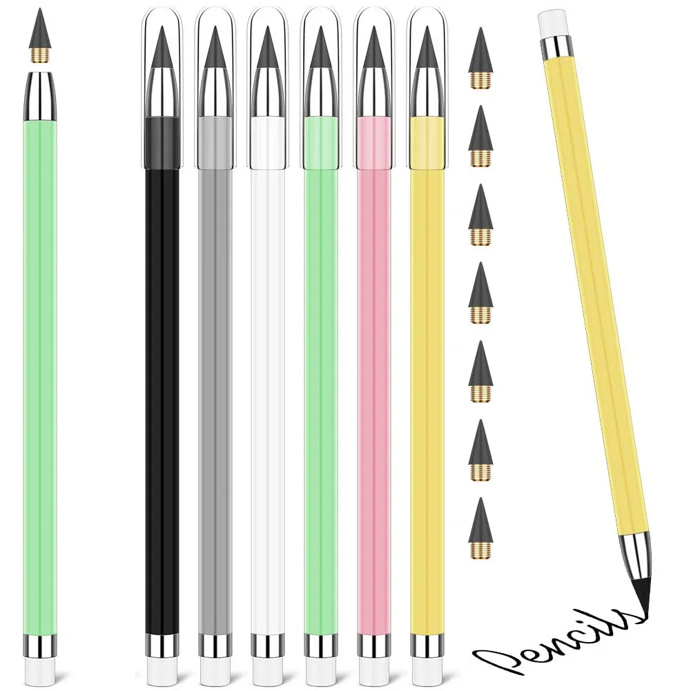 6/12/18pcs Inktloos Potlood, Forever Potlood Herbruikbare Eeuwige Onbeperkt Potlood Schrijven Tekening Studenten Kantoor Schoolbenodigdheden