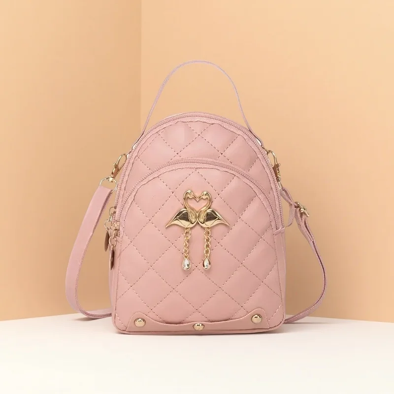 Mini zaino da donna alla moda, borsa per il tempo libero con tasca per telefono, elegante zaino da donna