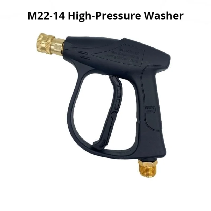 Hogedrukreinigerpistool met korte handgreep, enkel waterpistool, aluminiumlegering met 5 mondstukken en Karcher-adapter voor autowassen in de tuin