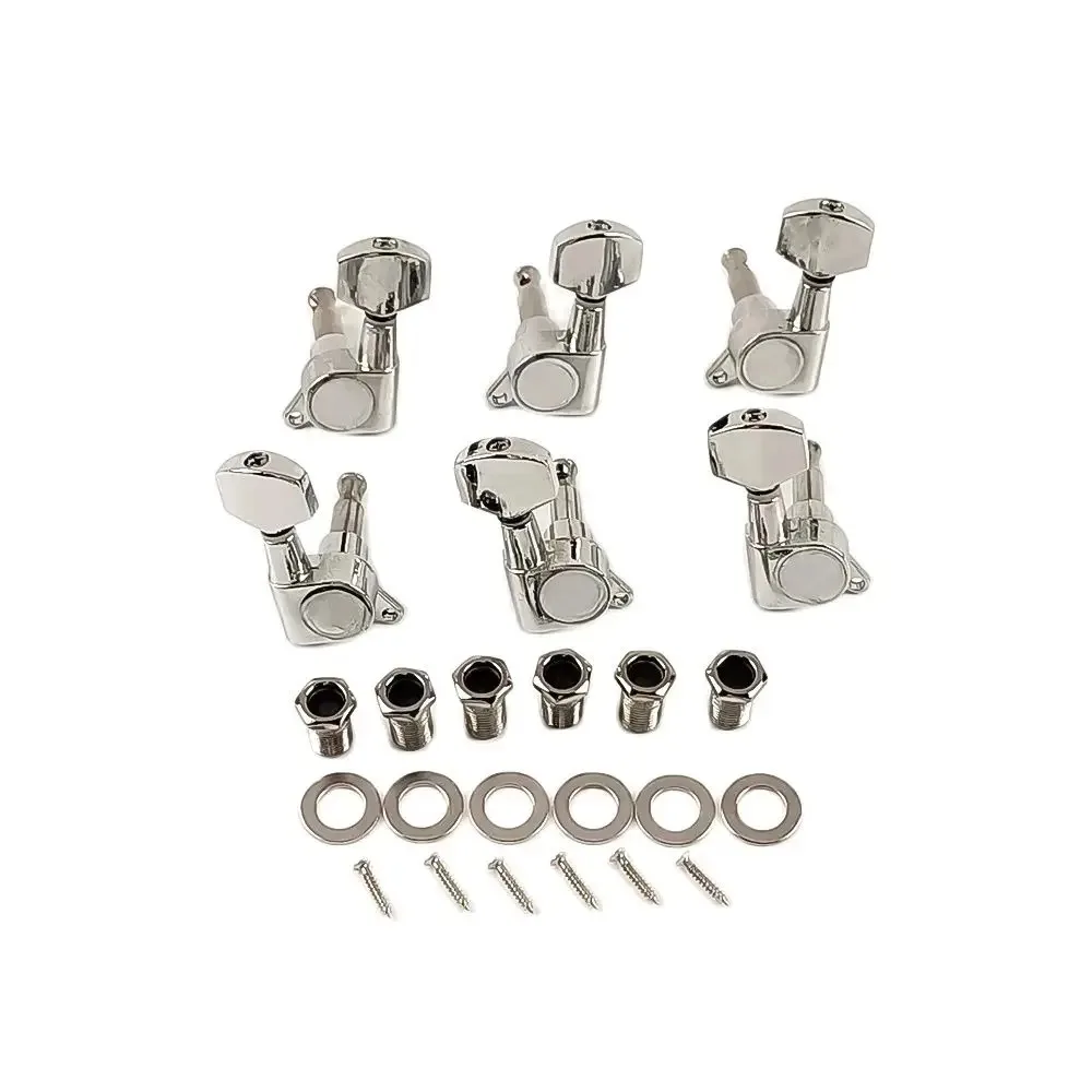 6pcs Sealed Guitar String Pegs Locking Tuners 3L3R Tuning Pegs String Tuner Acoustic Guitar Tuner Machine Head Knob 3Left 3Right