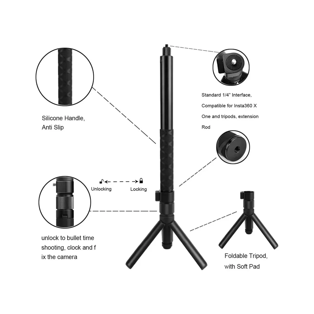 Onzichtbare Selfie Stick voor Insta360 X4 Bullet Time Handheld Statief voor Insta 360X3 EEN X2 RS GO 2 Actie camera Accessoires