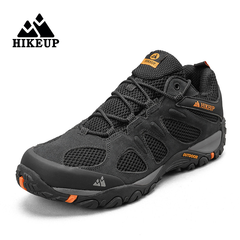 Hikeup-Respirável Splashproof Outdoor Caminhada Sapatos para Homens, Esporte de Escalada, Caça Trekking Sneaker