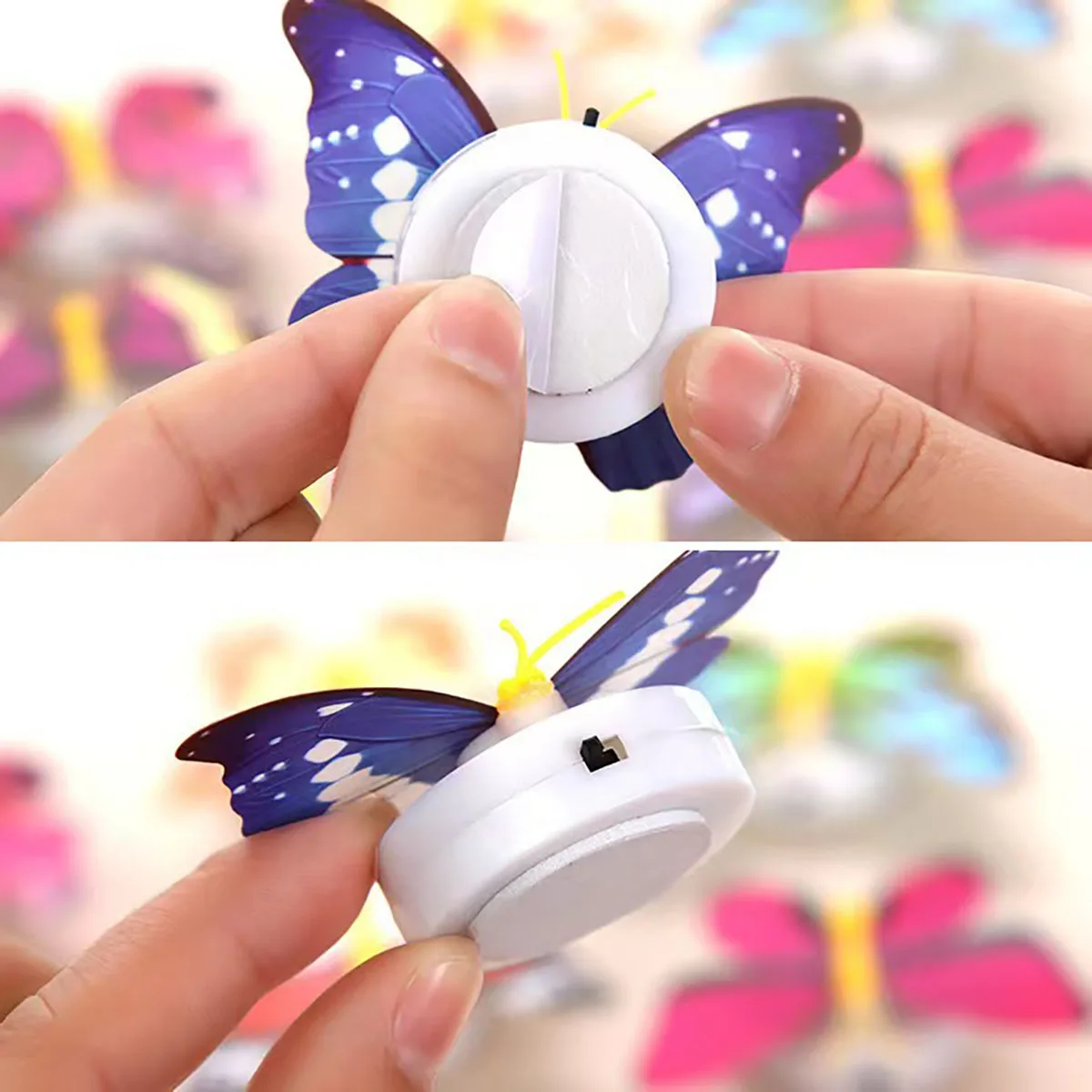 10 個 3D LED 蝶の装飾ナイトライトステッカーシングルとダブルウォールライト庭の裏庭の芝生パーティーお祝いパーティー