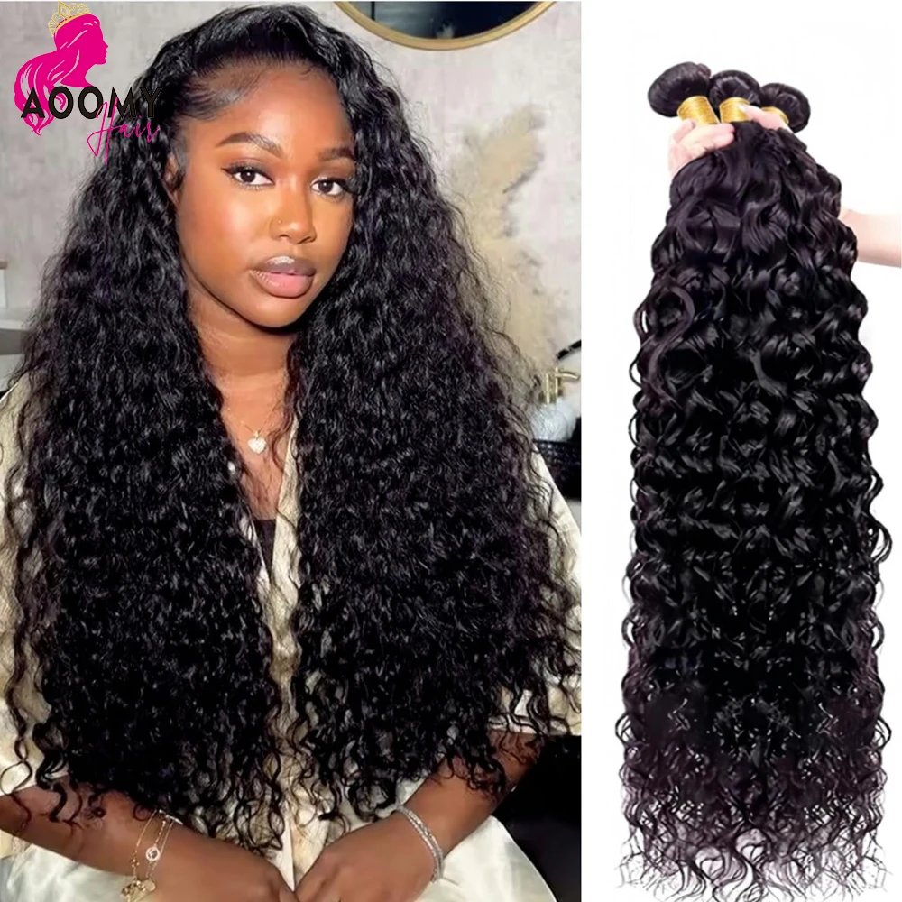 Onda de água pacotes de cabelo humano 100% cabelo virgem não processado peruano negócio barato cabelo molhado e ondulado 1/3/4 pacotes para mulher negra