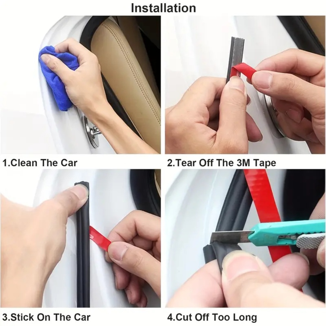 1pc 16.4/26.2/32.8 FT Long Universal Self Adhesive Auto Rubber Weather Draft Seal Strip, Weatherstrip For Car Window And Door