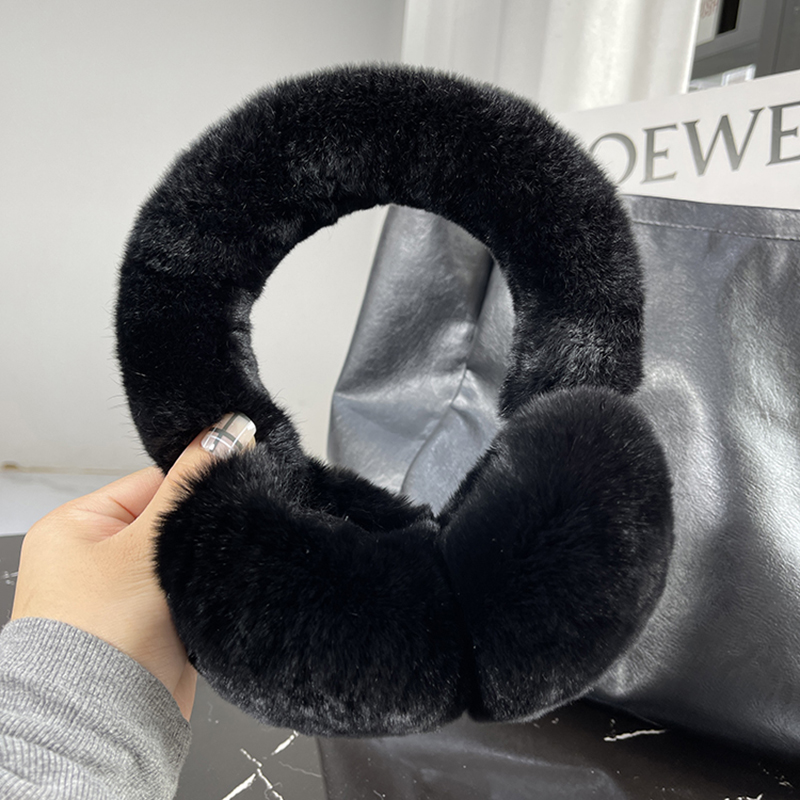 Orejeras de piel auténtica para mujer, orejeras de piel de conejo Rex, cálidas, naturales, a la moda, venta al por mayor