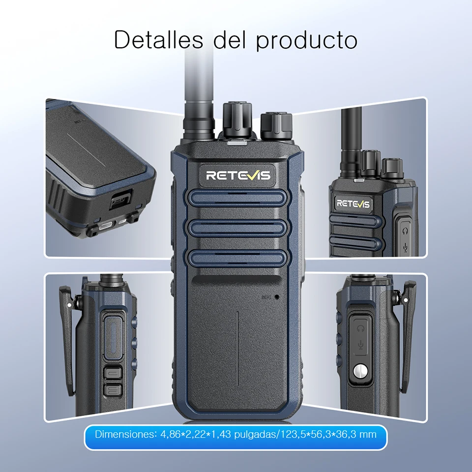 Retevis RT86A Walkie Talkie Radio, radio de emergencia walkie-talkie de alta resistencia, comunicación de largo alcance, 2 uds radio comunicador intercomunicador de largo alcance