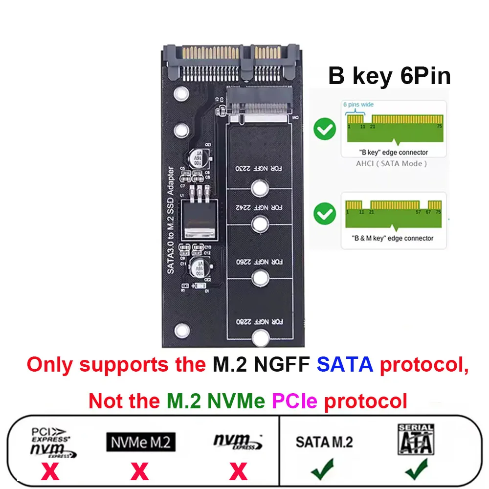 M.2 ngff ssd para sata 3 3.0 adaptador conversor de cartão b & m protocolo chave unidade de disco de estado sólido 2230 2280 2242