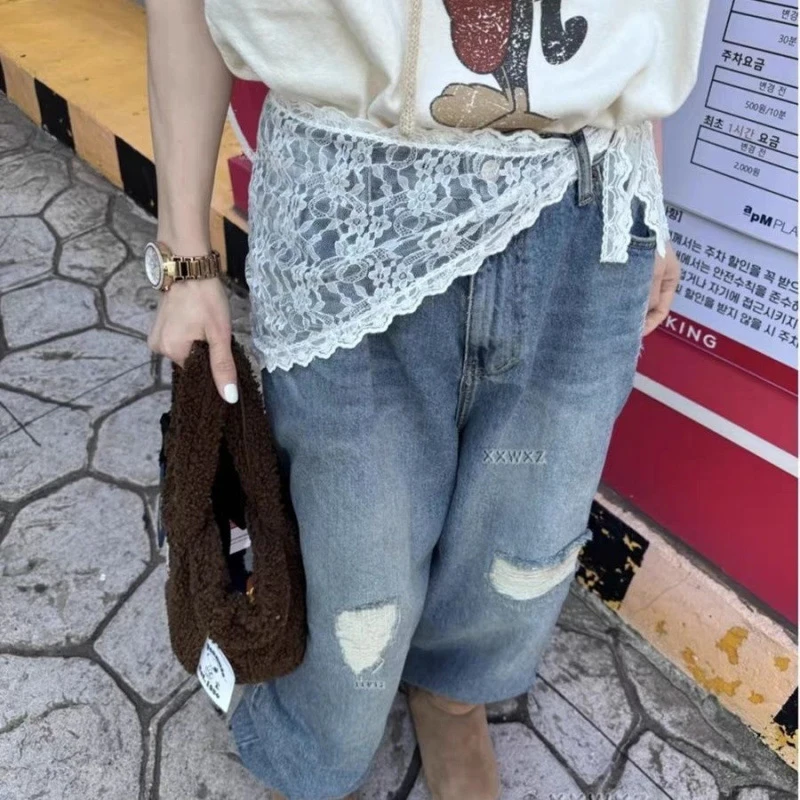 Damesmode Kant-up Kanten Minirok Slim Fit Y2K Schort Wikkelrok Mooi Harajuku Scheetgordijn