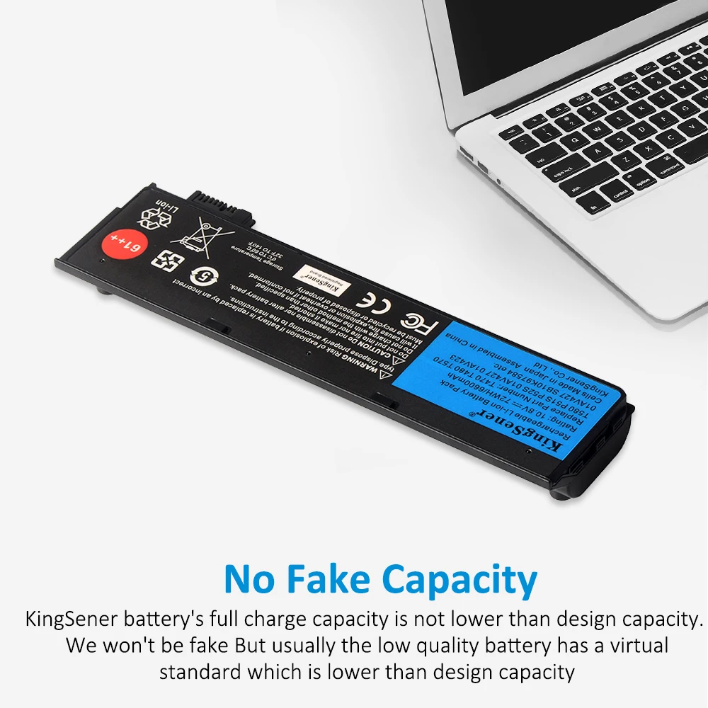 KingSener 10.8V 6600mAh แบตเตอรี่แล็ปท็อปสําหรับ Lenovo ThinkPad T470 T480 T570 T580 P51S P52S 01AV427 01AV428 01AV423 SB10K97580 61 ++