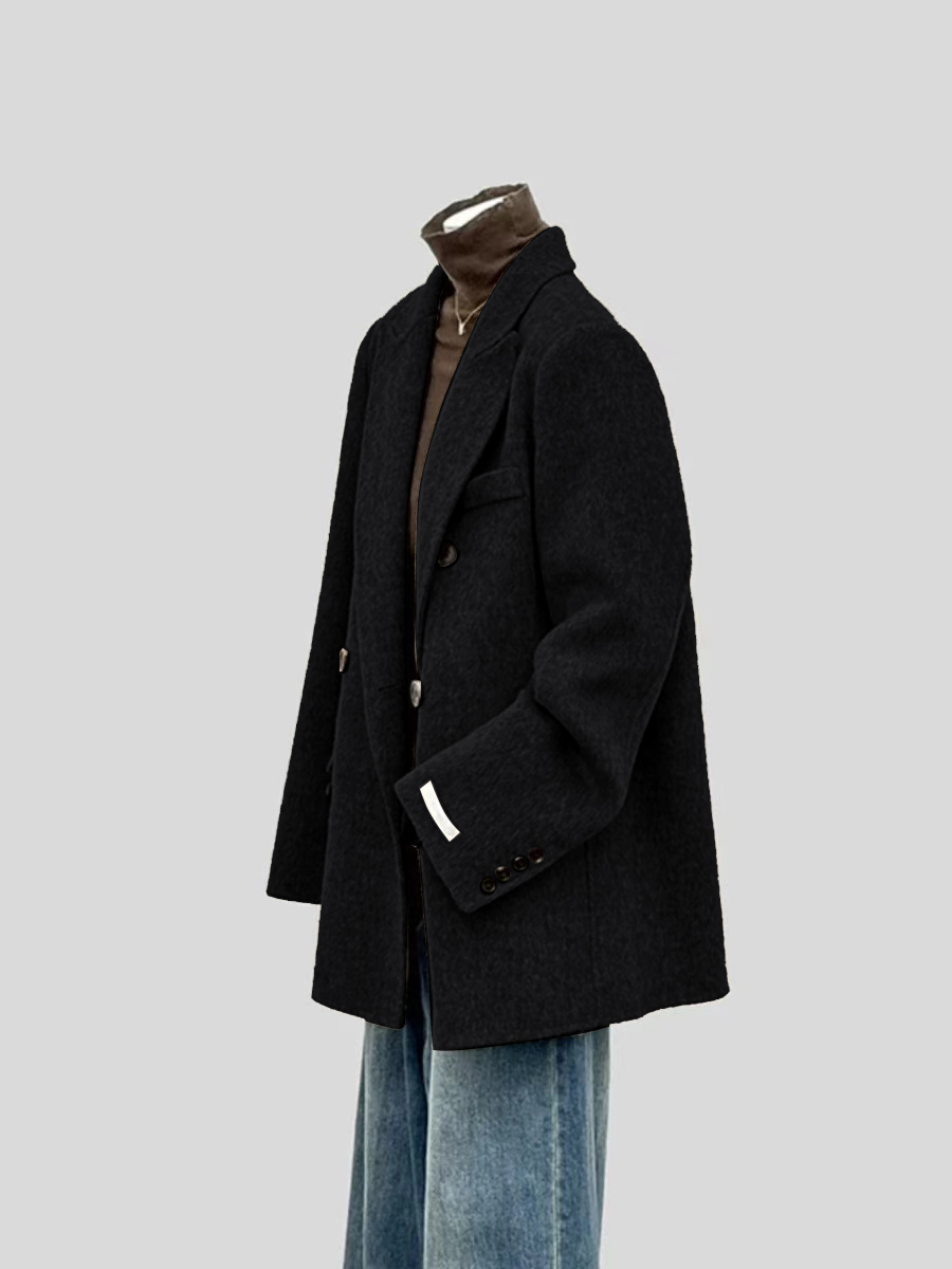 女性のショートウールスーツコート 2024 新しい秋冬韓国 Sle ファッション通勤肥厚長袖ダブルブレスト