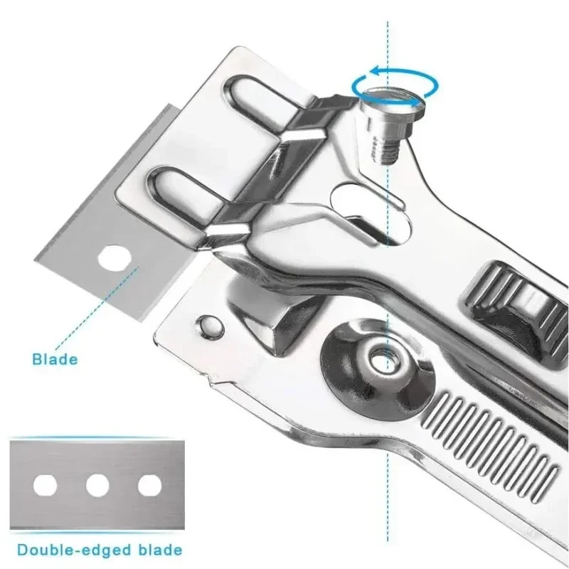 Nettoyeur de grattoir pratique et facile à utiliser, avec 5 lames de rechange, dissolvant de plaque de cuisson en céramique et verre Durable, outil de nettoyage de four et de cuisinière, 1 pièce