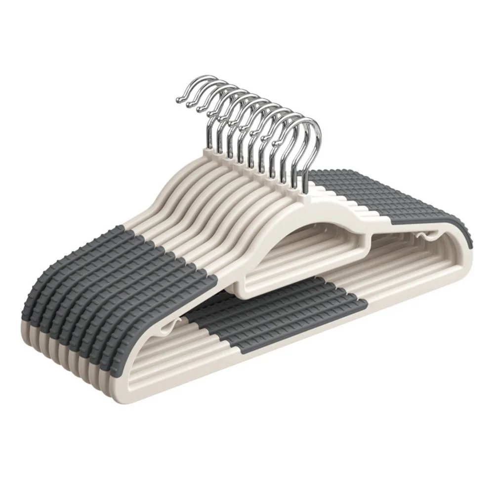 10pcs Home seamless wide shoulder clothes hanger, anti slip and anti bulging bag, thickened for both dry and wet use