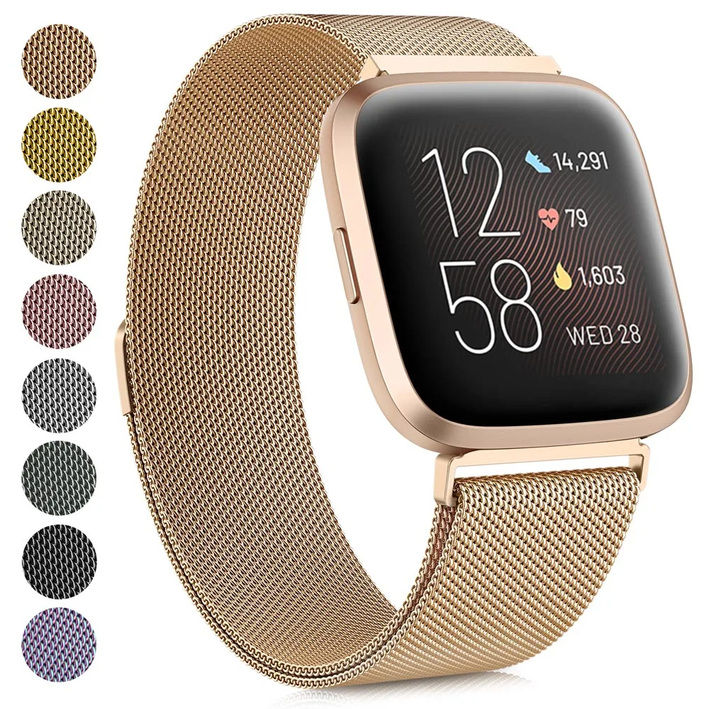 Kim Loại Từ Dây Đeo Fitbit Versa 1/Versa 2/Versa 3/Versa 4 Ban Nhạc Vòng Tay Dây Đeo Tay Cho vòng Đeo Sức Khoẻ Fitbit Versa Lite/Nghĩa 2 Dây Đeo