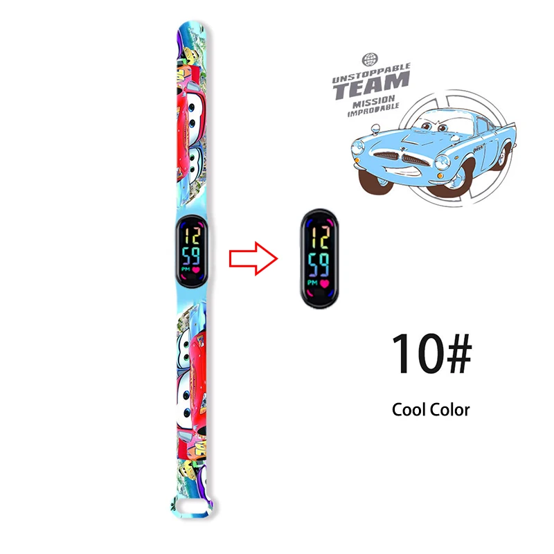 Disney carros crianças relógios meninos à prova dwaterproof água tela de toque relógio para crianças à prova dwaterproof água relógio digital pulseira presente requintado