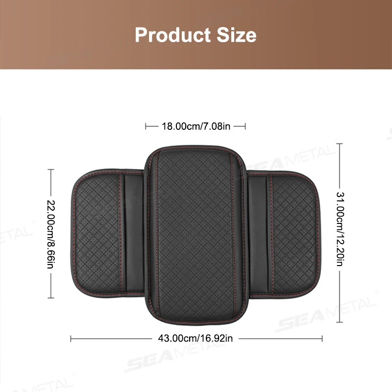 BLALION Leather Car Armrest Box Pad Memory Foam Center Console Arm Rest Protector Cover with Storage Pocket Elbow Rest Cushion