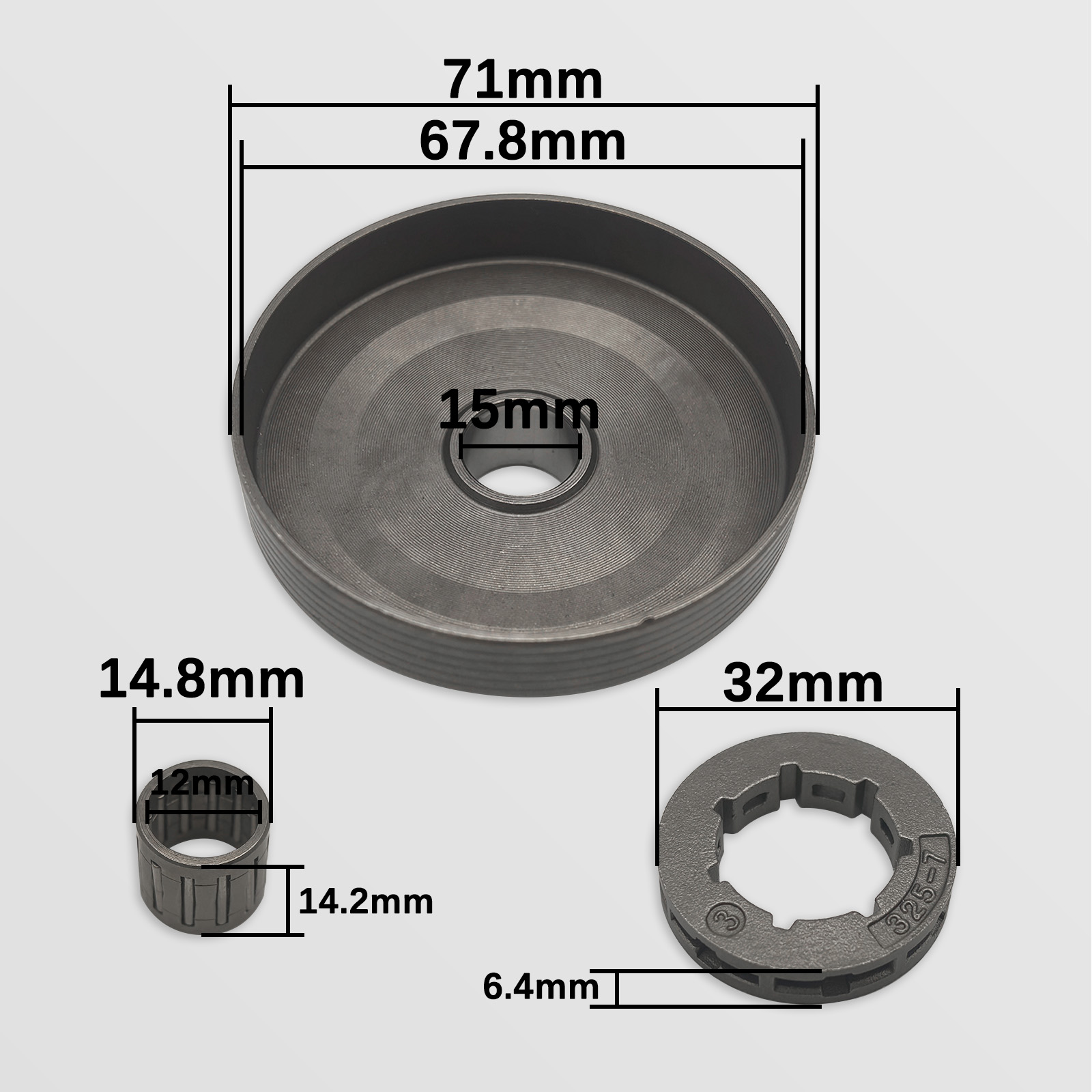 COSY Clutch Sprocket Rim Oil Pump Drum Worm Gear Bearing Kit for Chinese 4500 5200 5800 45Cc 52Cc 58Cc Chainsaw Spare Parts