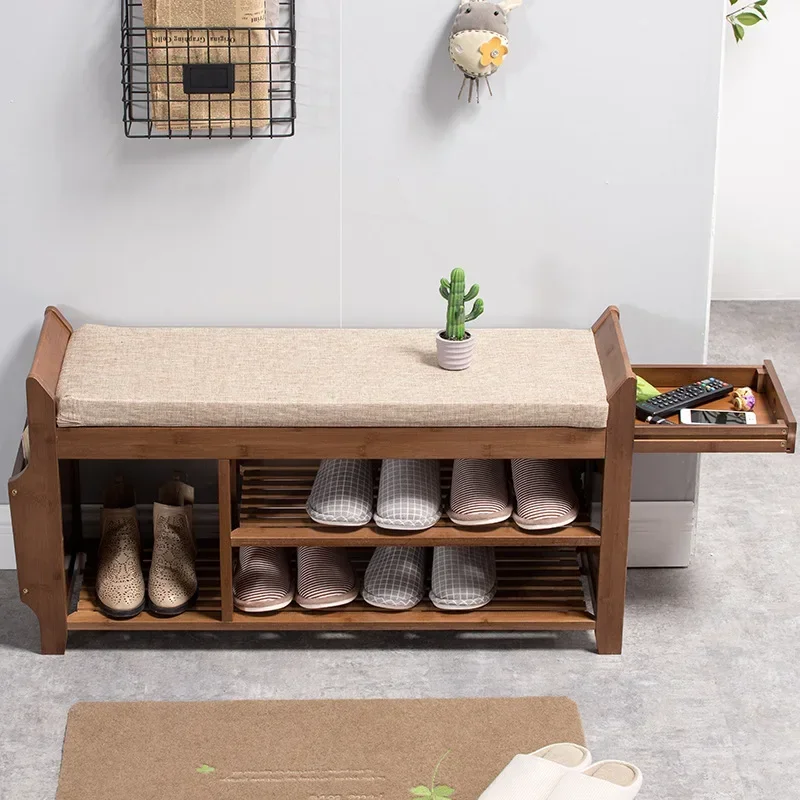 Sapato Armazenamento Rack Banco com Dupla Camada Almofada, Shoe Organizer, Corredor Móveis, Fezes, Assento, Sala de estar, Entrada