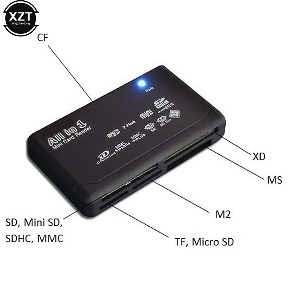 USB 2.0 SDカードリーダー,t f cf sd mini sdc mmc ms xd,メモリカード用アダプター