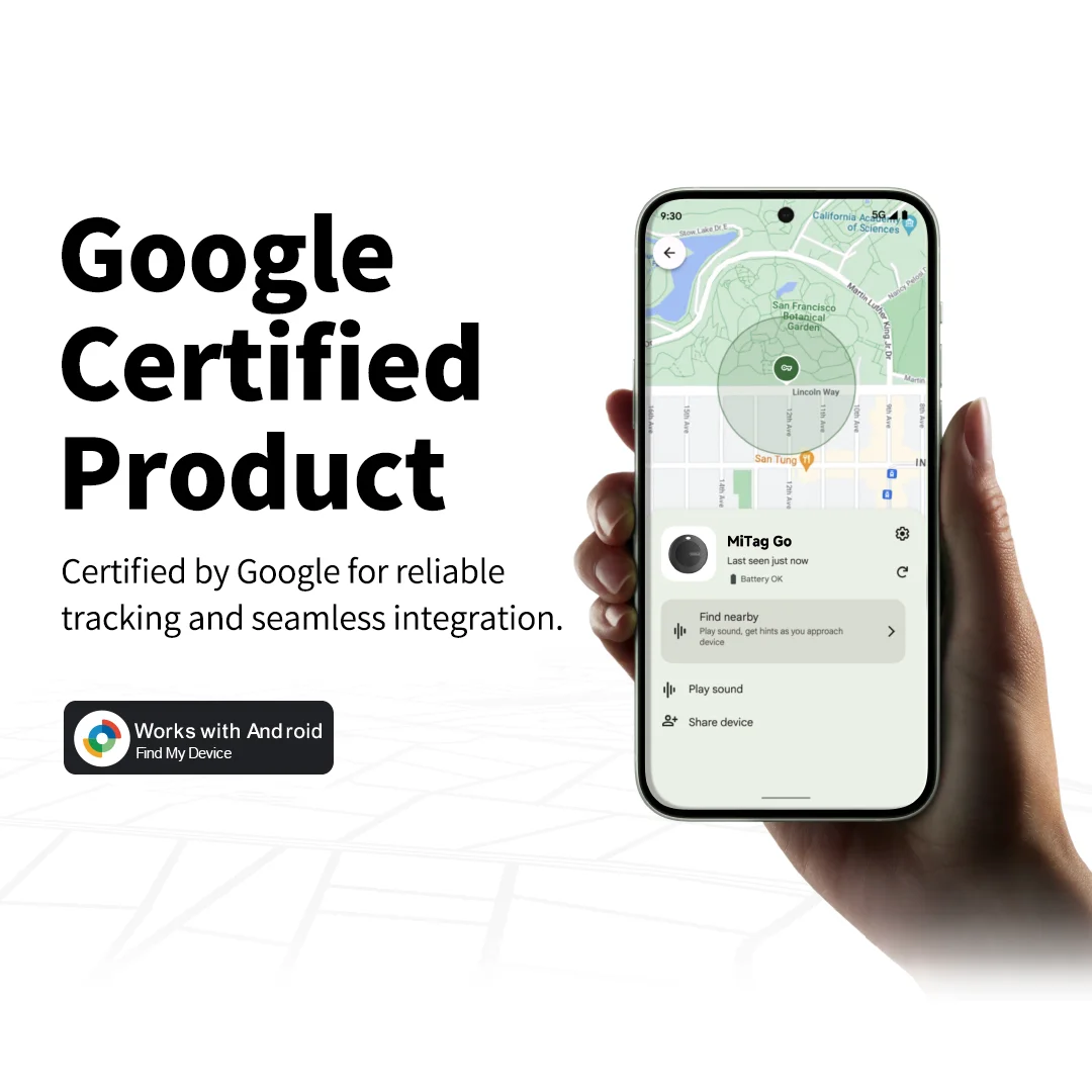 Para Android MiLi MiTag Go Rastreador de compatibilidad Bluetooth Buscador de artículos Funciona con Google Find My Device