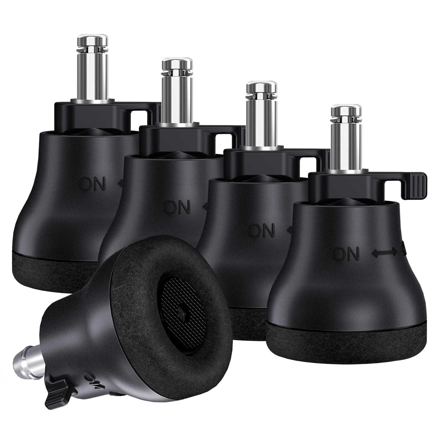 Roulettes pivotantes pour chaise de bureau, 5 pièces, roulettes fixes, cloches de remplacement, patins, pieds de chaise, bouchon de roue