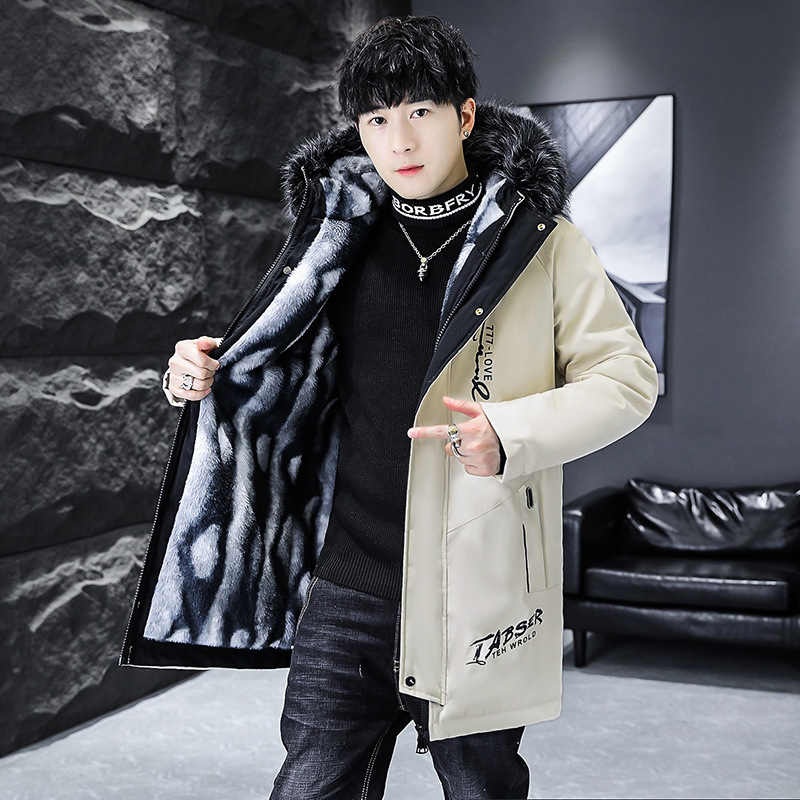 Dimusi jaqueta longa masculina de inverno, parkas térmicas da moda, casacos casuais masculinos, gola de pele clássica, jaquetas acolchoadas quentes, roupas