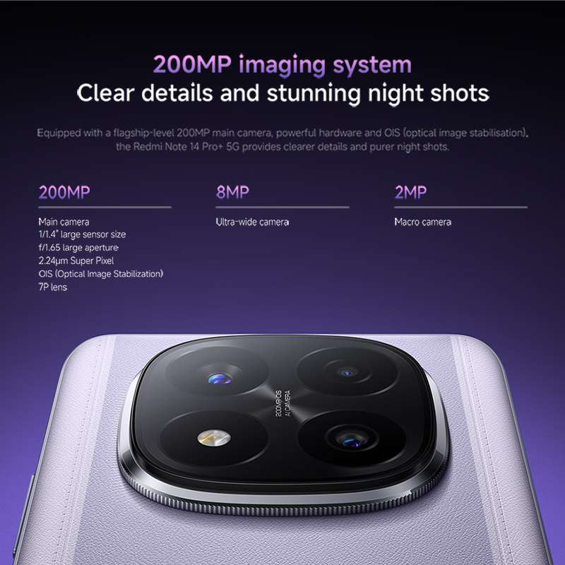 World Premiere Global Version Redmi Note 14 Pro+ 5G Smartphone Snapdragon 7s Gen 3 200MP Rear Camera 120W HyperCharge IP68