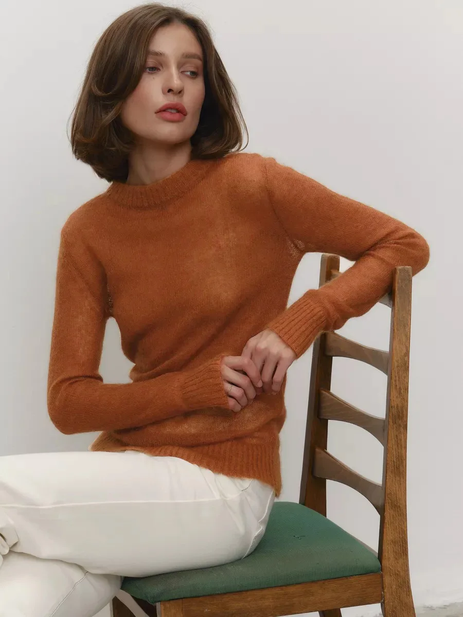Bornladies Sommer Neue frauen Oansatz Elegante Slim Fit Pullover Jumper Casual Chic Dünne Lange Ärmeln Mode Dame Lose Pullover