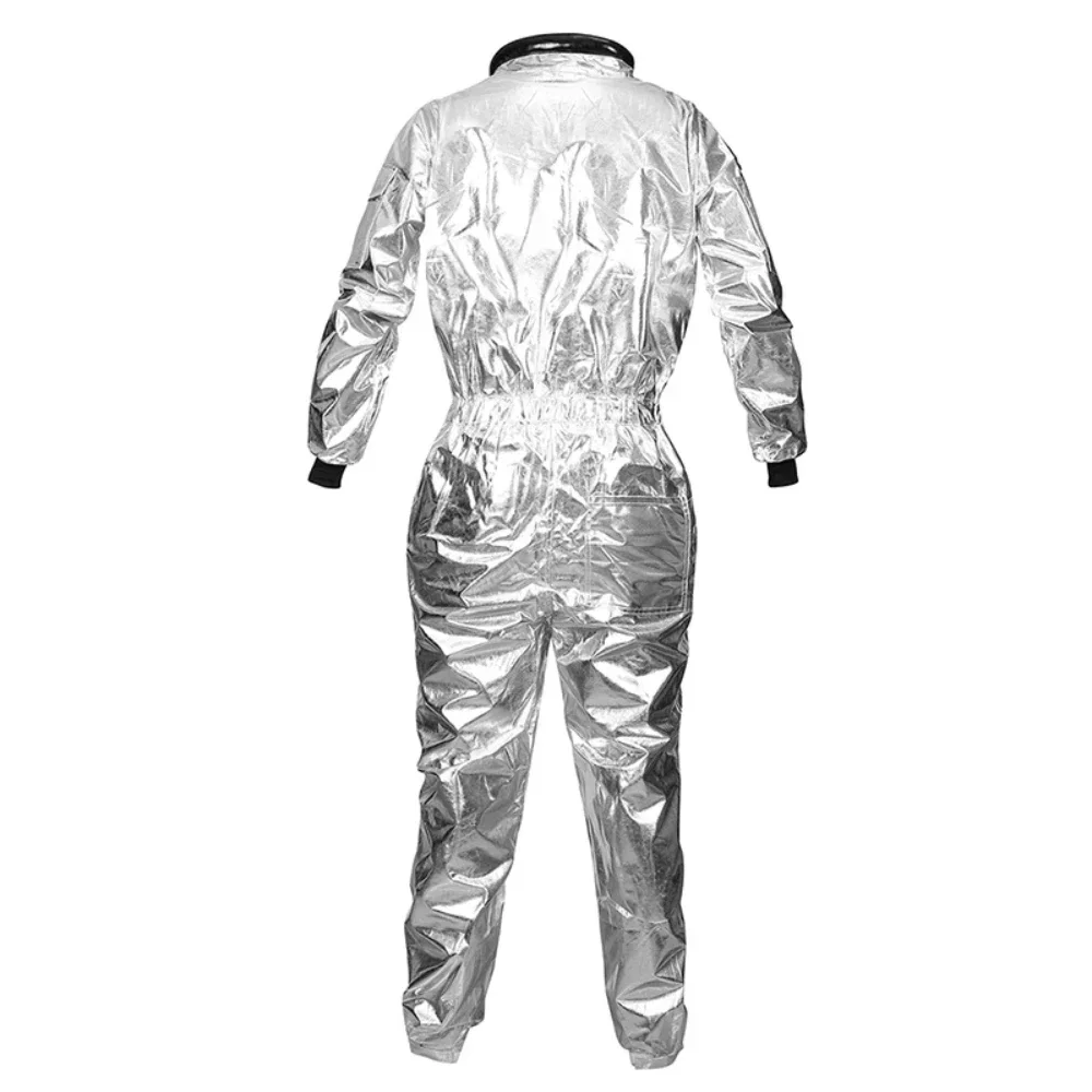 Set cosplay di astronauta spacesuit argento per adulti, festa di carnevale di Halloween, regalo di compleanno