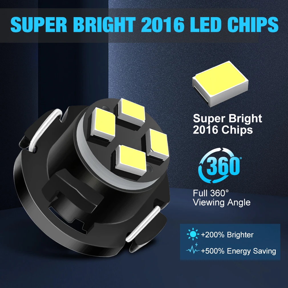 10 Uds Canbus T3 LED T4.2 T4.7 bombilla Led luces interiores de coche indicador cuña tablero calentamiento lámpara de instrumento automático DC 12V