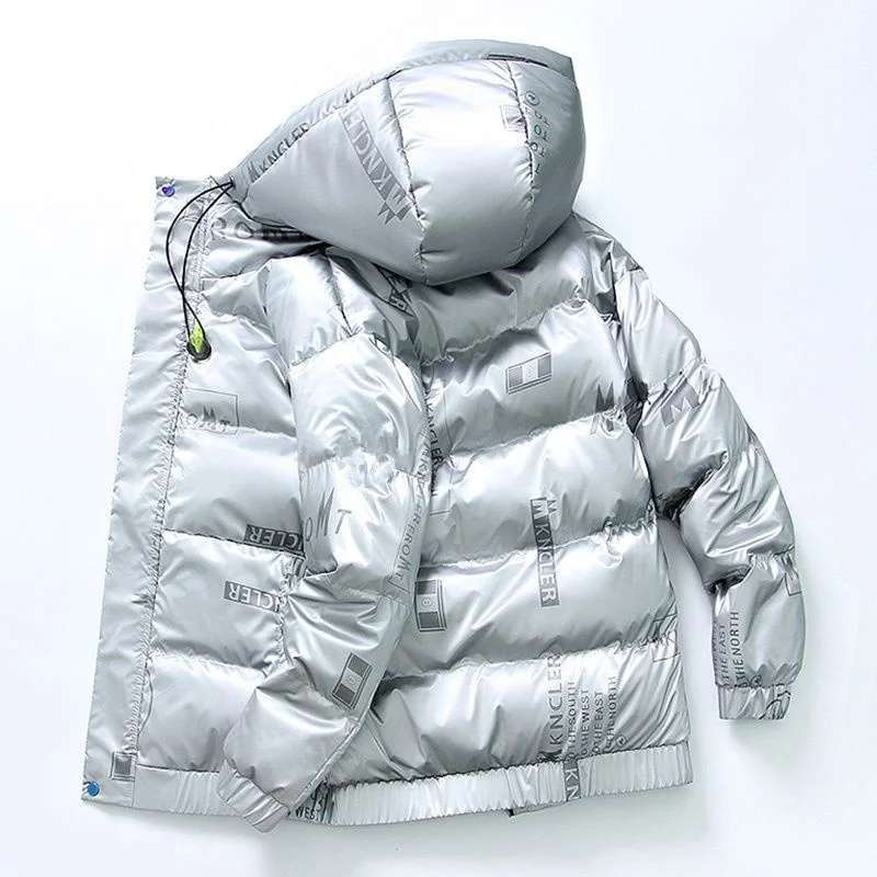 Chaqueta de plumón para hombre, abrigo coreano con capucha, color negro claro, novedad de otoño e invierno, 2024