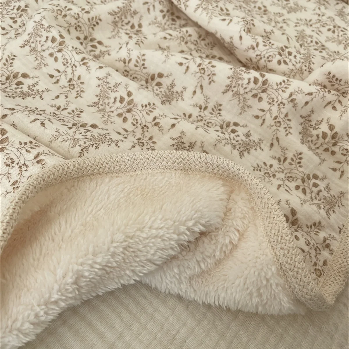 Winter Ins coperte per neonati coperta in velluto coreano neonato coperta in mussola floreale coperta in cotone Set coperta per neonato madre Kid