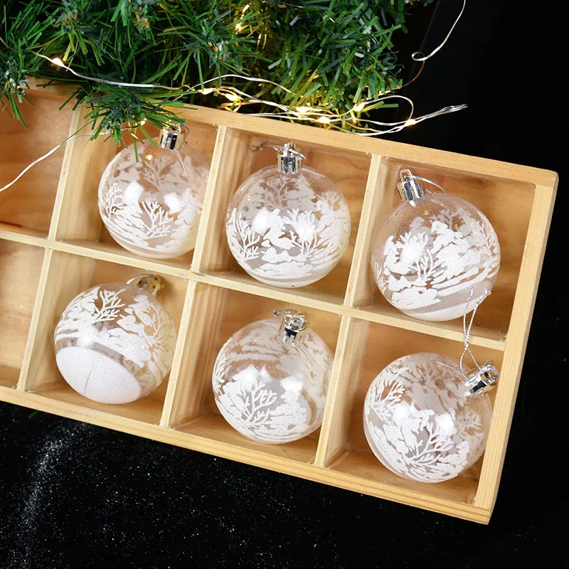 6 Chiếc 6Cm Trong Suốt Tuyết Giáng Sinh Bóng Mặt Dây Chuyền Cho Cây Trang Trí Giáng Sinh Trong Suốt Baubles Treo Đồ Trang Trí Quà Giáng Navidad