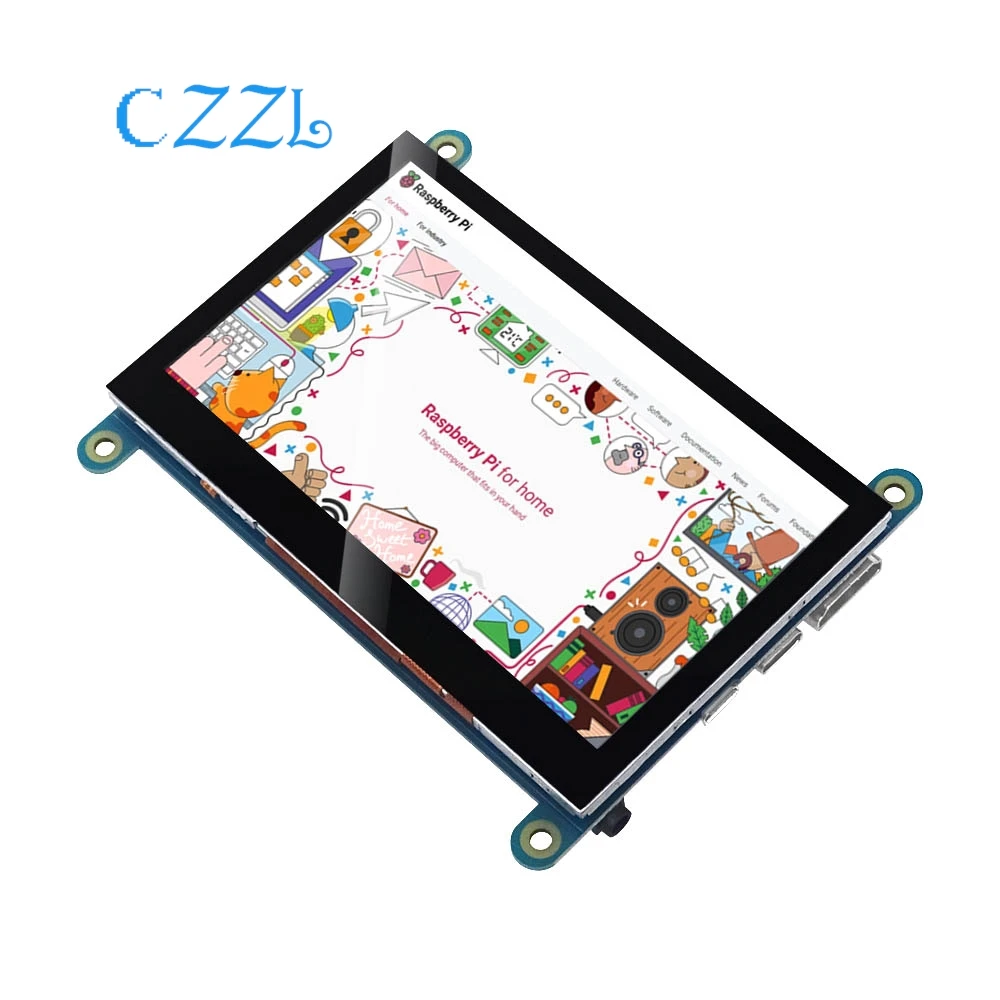 Pantalla LCD HDMI con Control táctil USB de 4,3 pulgadas, Panel de pantalla táctil capacitiva de 800x480, Monitor IPS táctil de 5 puntos para Raspberry Pi