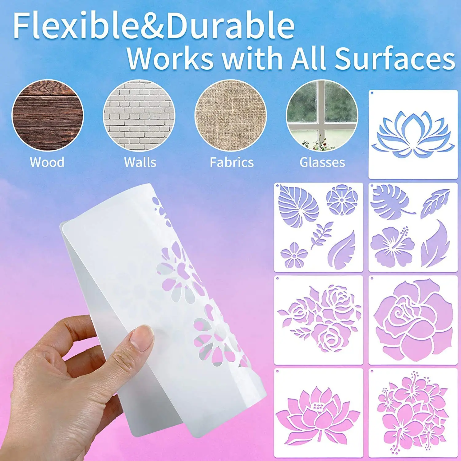 12 Chiếc Nhựa Có Thể Tái Sử Dụng Đạn Stencils Cho Tranh DIY Thêu Sò Nhật Ký Sổ Lưu Tạp Chí Bản Mẫu Trường Văn Phòng Phẩm Quà Tặng